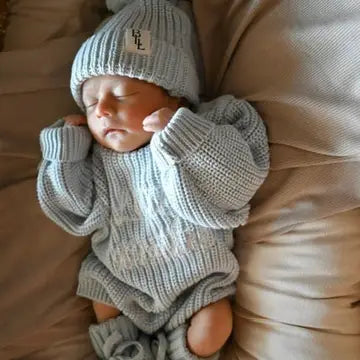 Knit Pom Beanie - Sky