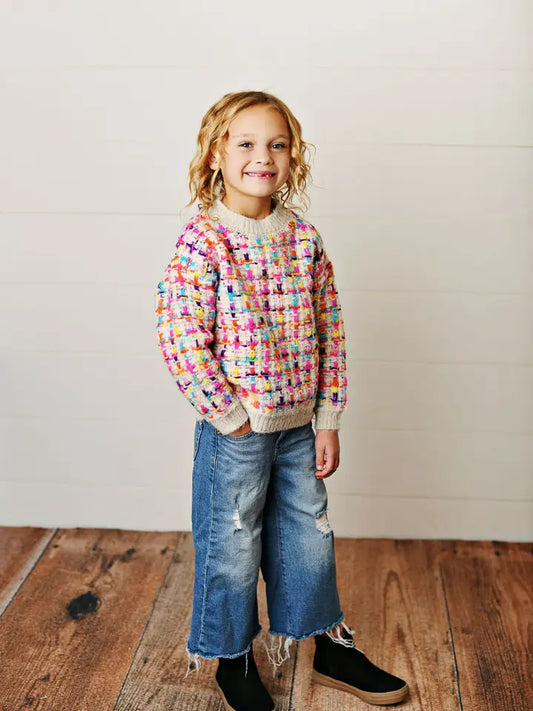 Rainbow Knit Crew Sweater