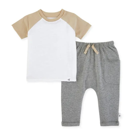 Jersey Slub Tee & Terry Pants Set