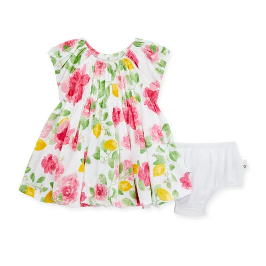 Lemon Floral Dress w/ Diaper Cover