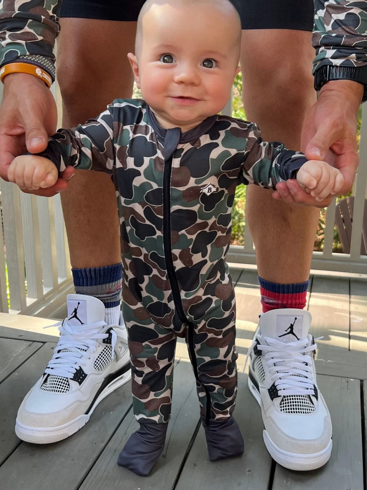 Burlebo Throwback Camo Onesie Night Night