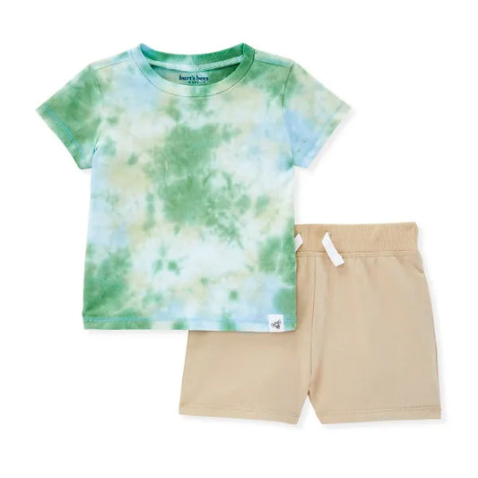Explorer Tie Dye Tee & Terry Shorts Set