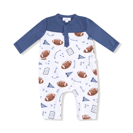 Touchdown Navy Romper