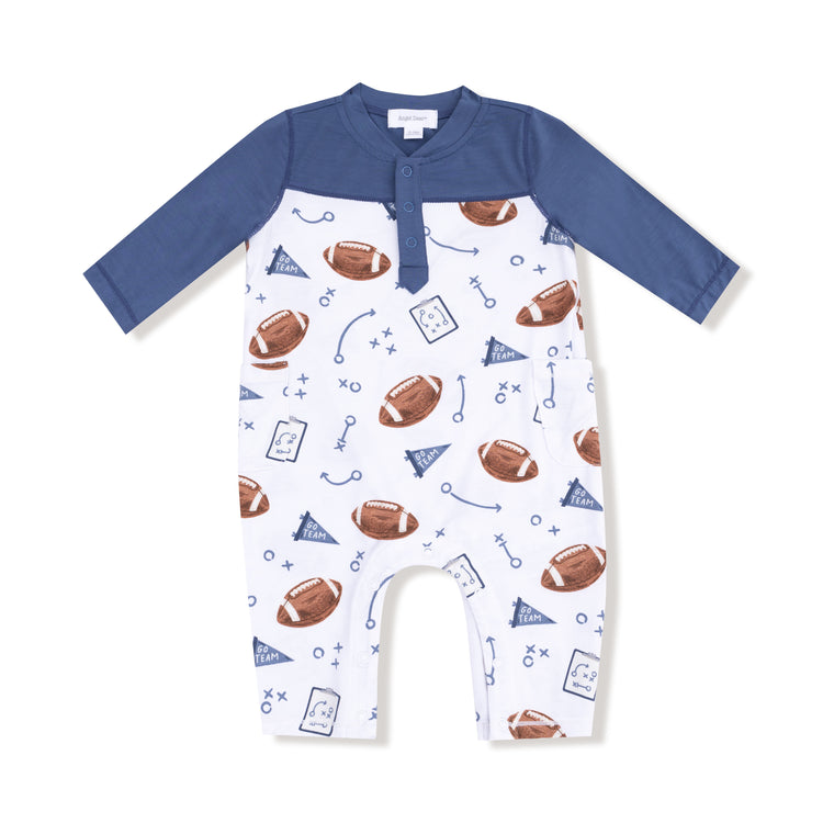 Touchdown Navy Romper