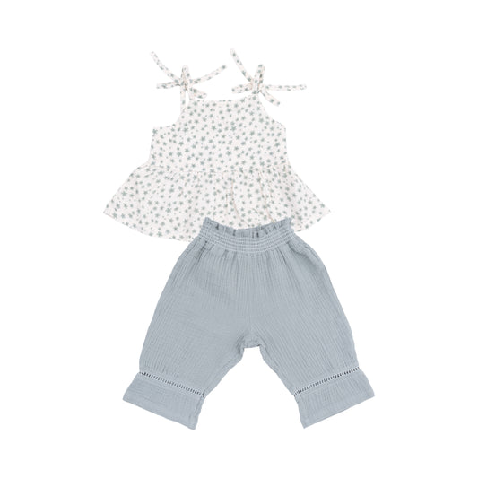 Jade Simple Floral Tank & Pants