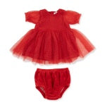 Velour Holiday Puff Dress