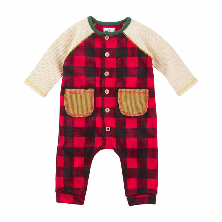 Mud Pie - Buffalo Plaid Waffle Bodysuit