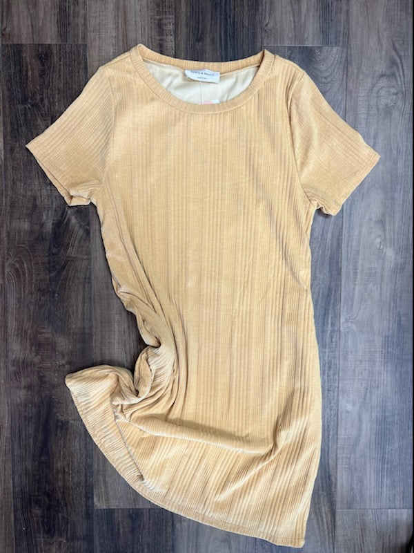 Mustard T-Shirt Dress w/ Pockets
