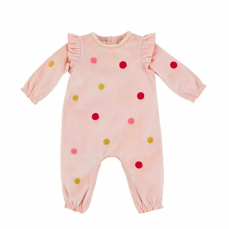 Mud Pie - Pink Polka Dot Velor Bodysuit