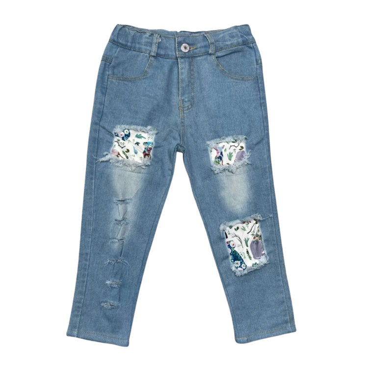 Floral Distressed Jeans