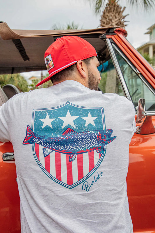 Patriotic Fish Shield Tee