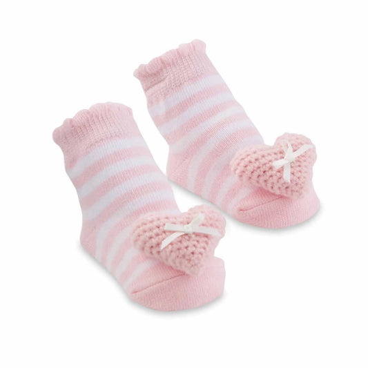 Knitted Heart Rattle Socks